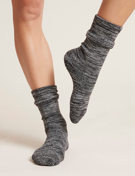 Boody Chunky Bed Socks | Black Marl