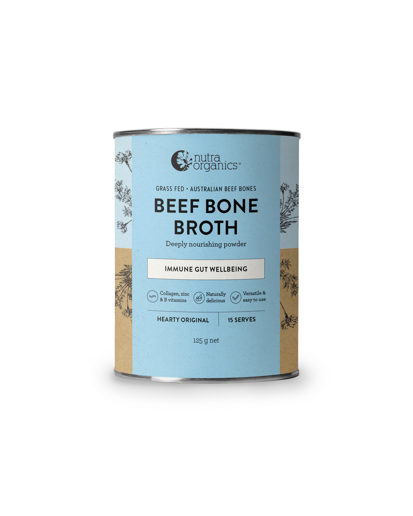 Nutra Organics Beef Bone Broth  | Hearty Original | 125g