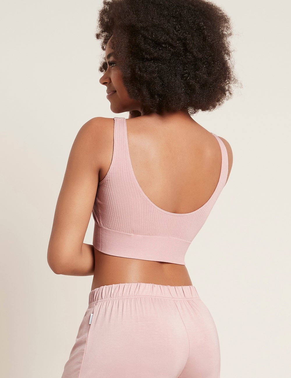 Ribbed Seamless Bra | Dusty Pink